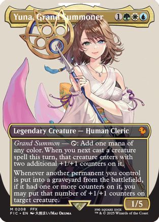 Yuna, Grand Summoner (Borderless) [Commander: FINAL FANTASY] Foil Mythic