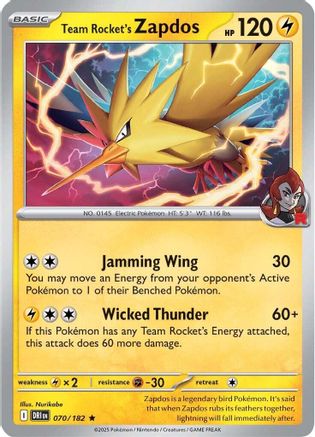 Team Rocket's Zapdos (070) [SV10 Destined Rivals] (Reverse Holofoil)