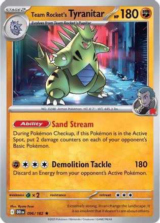 Team Rocket's Tyranitar (096) [SV10 Destined Rivals] (Reverse Holofoil)