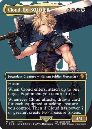 Cloud, Ex-SOLDIER (Borderless) (Surge Foil) [Commander: FINAL FANTASY] Foil Mythic