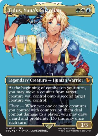 Tidus, Yuna's Guardian (Borderless) (Surge Foil) [Commander: FINAL FANTASY] Foil Mythic