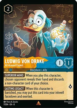 Ludwig Von Drake - All-Around Expert (7/204) Reign of Jafar (Cold Foil)