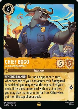 Chief Bogo- Commanding Officer (18/204) Reign of Jafar (Cold Foil)