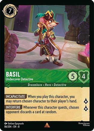 Basil - Undercover Detective (86/204) Reign of Jafar (Cold Foil)