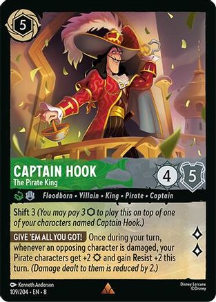 Captain Hook - The Pirate King (109/204) Reign of Jafar (Cold Foil)