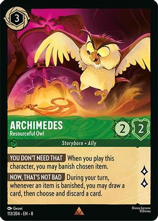 Archimedes - Resourceful Owl (113/204) Reign of Jafar (Cold Foil)