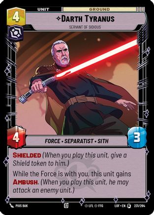 Darth Tyranus - Servant of Sidious (231/264) - [Legends of the Force]