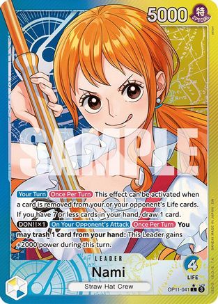 Nami (041) (Alternate Art) [A Fist of Divine Speed] Leader