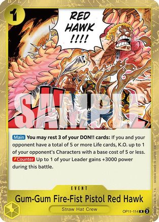 Gum-Gum Fire-Fist Pistol Red Hawk [A Fist of Divine Speed] Rare