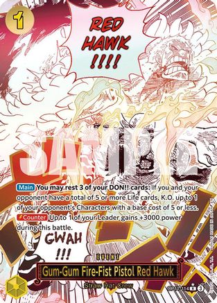Gum-Gum Fire-Fist Pistol Red Hawk (Alternate Art) [A Fist of Divine Speed] Rare