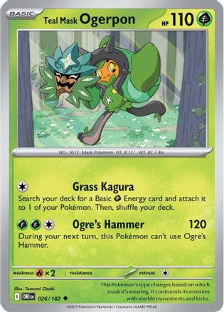 Teal Mask Ogerpon ( 026) [SV10 Destined Rivals] (Reverse Holofoil)