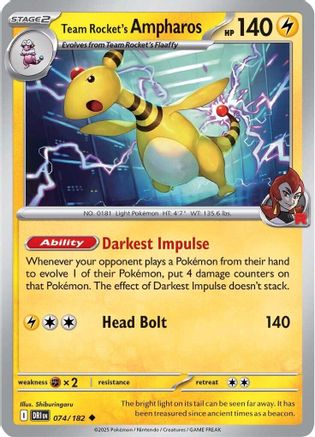 Team Rocket's Ampharos ( 074) [SV10 Destined Rivals] (Reverse Holofoil)
