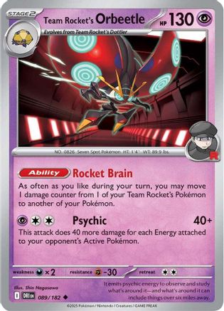 Team Rocket's Orbeetle ( 089/182) [SV10 Destined Rivals] (Reverse Holofoil)
