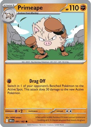 Primeape ( 091) [SV10 Destined Rivals] (Reverse Holofoil)