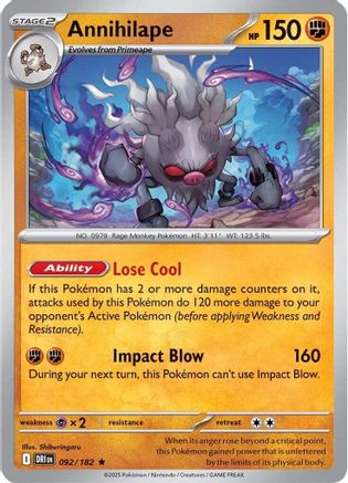Annihilape ( 092) [SV10 Destined Rivals] (Reverse Holofoil)