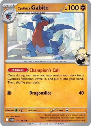 Cynthia's Gabite ( 103) [SV10 Destined Rivals] (Reverse Holofoil)