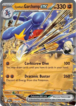 Cynthia's Garchomp ex ( 104/182) [SV10 Destined Rivals] (Holofoil)
