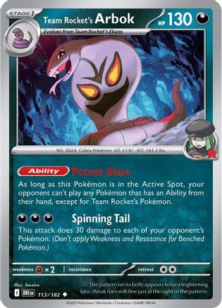 Team Rocket's Arbok (113) [SV10 Destined Rivals] (Reverse Holofoil)