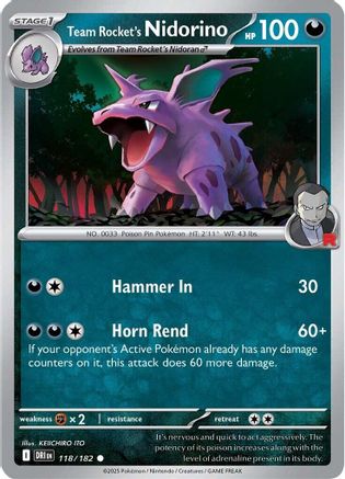 Team Rocket's Nidorino ( 118) [SV10 Destined Rivals] (Reverse Holofoil)