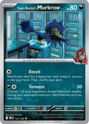 Team Rocket's Murkrow ( 127/182) [SV10 Destined Rivals] (Reverse Holofoil)