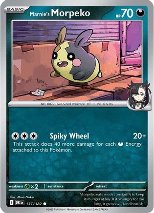 Marnie's Morpeko 137/182 [SV10 Destined Rivals] (Reverse Holofoil)