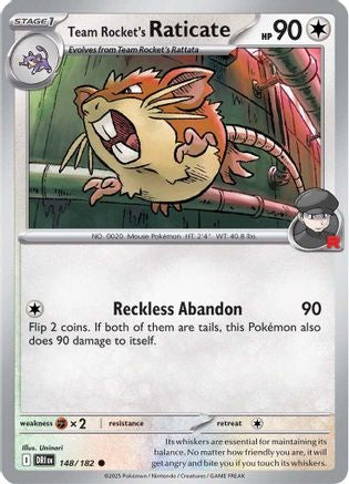 Team Rocket's Raticate ( 148/182) [SV10 Destined Rivals] (Reverse Holofoil)