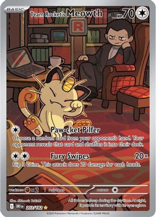 Team Rocket's Meowth (203/182) [SV10 Destined Rivals] (Holofoil)