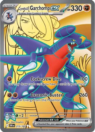 Cynthia's Garchomp ex (215/182) [SV10 Destined Rivals] (Holofoil)