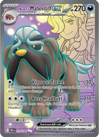 Arven's Mabosstiff ex (218/182) [SV10 Destined Rivals] (Holofoil)