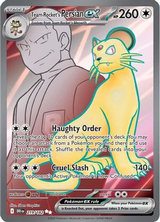 Team Rocket's Persian ex (219/182) [SV10 Destined Rivals] (Holofoil)