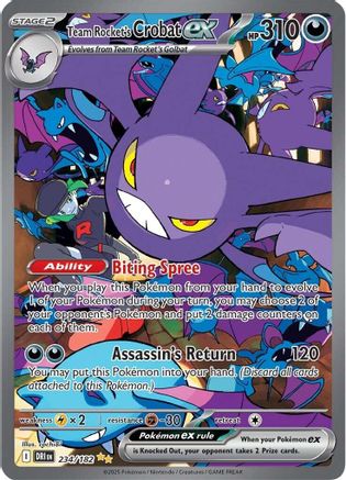 Team Rocket's Crobat ex ( 234/182) [SV10 Destined Rivals] (Holofoil)