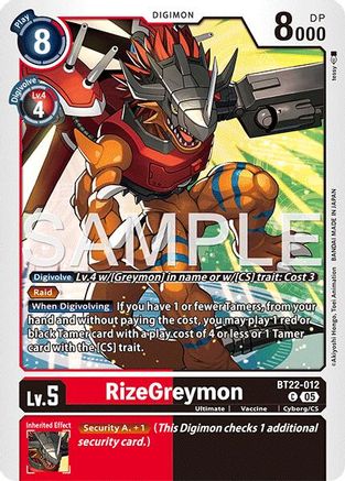 RizeGreymon  (BT22-012) [Cyber Eden]