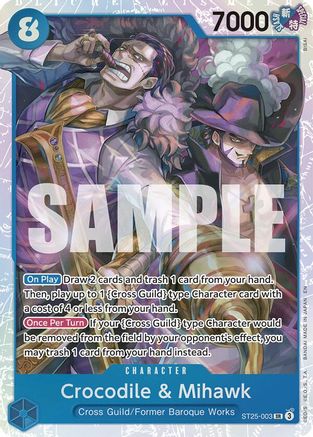 Crocodile & Mihawk [Starter Deck 25: BLUE Buggy] Super Rare