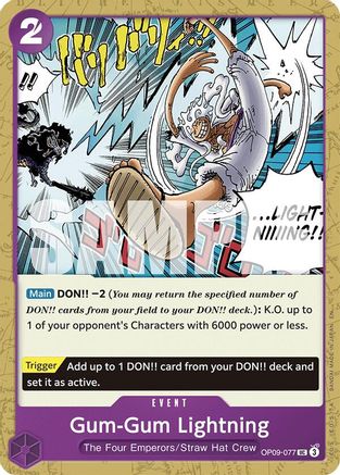 Gum-Gum Lightning (Reprint) [Starter Deck 26: PURPLE/BLACK Monkey.D.Luffy] Uncommon