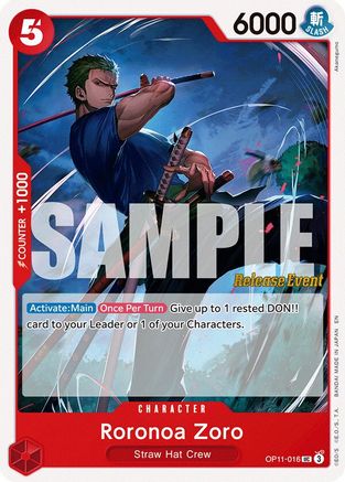Roronoa Zoro [A Fist of Divine Speed Release Event Cards] Uncommon