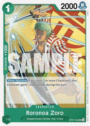 Roronoa Zoro (Reprint) [Starter Deck 24: GREEN Jewelry Bonney] Uncommon
