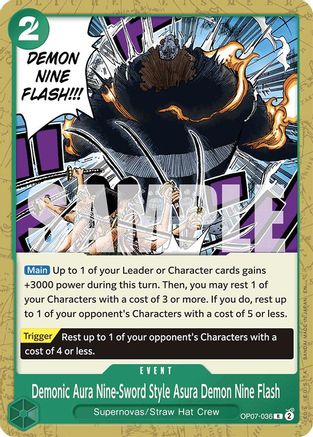 Demonic Aura Nine-Sword Style Asura Demon Nine Flash (Reprint) [Starter Deck 24: GREEN Jewelry Bonney] Rare