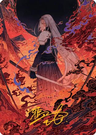 Nibelheim Aflame Art Card (Gold-Stamped Signature) [Art Series: FINAL FANTASY] Special