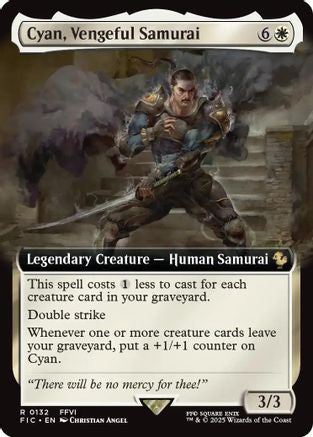 Cyan, Vengeful Samurai (Extended Art) [Commander: FINAL FANTASY] Foil Rare