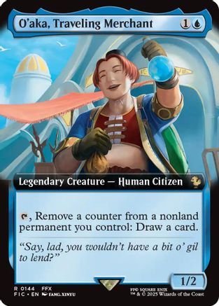 O'aka, Traveling Merchant (Extended Art) [Commander: FINAL FANTASY] Foil Rare