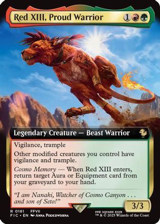 Red XIII, Proud Warrior (Extended Art) [Commander: FINAL FANTASY] Foil Rare