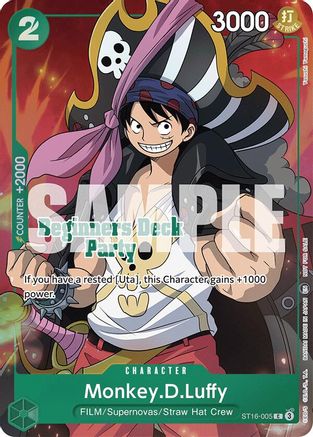 Monkey.D.Luffy (Beginners Deck Party [ST-23] - [ST-28] Winner Pack) [One Piece Promotion Cards] Common