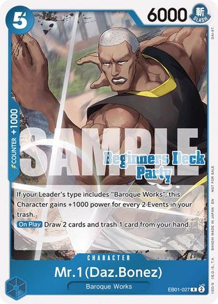 Mr. 1 (Daz.Bonez) (Beginners Deck Party [ST-23] - [ST-28] Participation Pack) [One Piece Promotion Cards] Rare