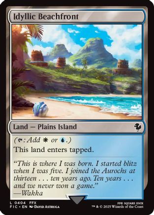 Idyllic Beachfront (Surge Foil) [Commander: FINAL FANTASY] Foil Land