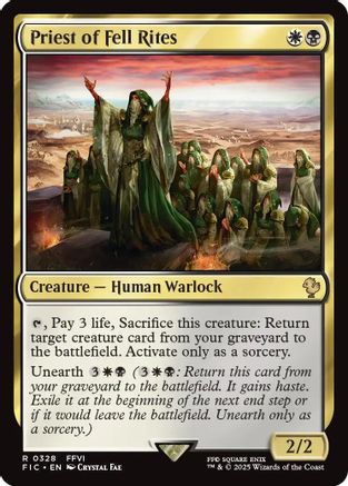 Priest of Fell Rites (Surge Foil) [Commander: FINAL FANTASY] Foil Rare