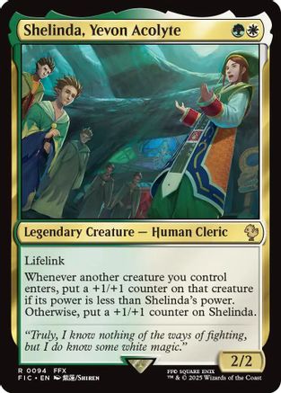 Shelinda, Yevon Acolyte (Surge Foil) [Commander: FINAL FANTASY] Foil Rare