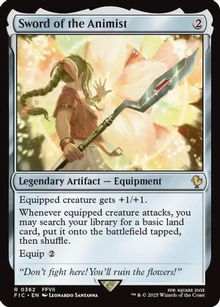 Sword of the Animist (Surge Foil) [Commander: FINAL FANTASY] Foil Rare