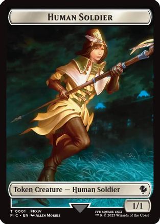 Human Soldier // Hero (0008) Double-Sided Token [Commander: FINAL FANTASY] Token