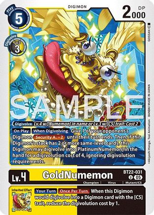 GoldNumemon  (BT22-031) [Cyber Eden]