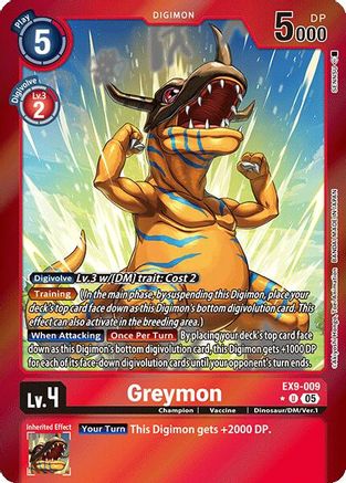 Greymon (Limited Foil)  (EX9-009) [Versus Monsters] Foil